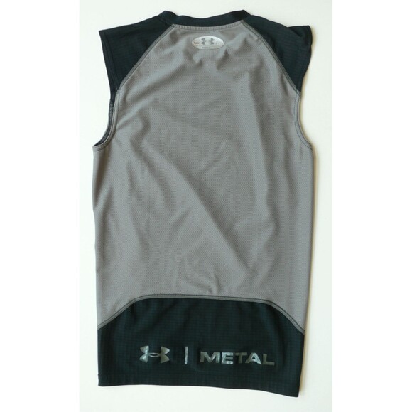 Under Armour Metal sleeveless gym Shirt black Gray Tank Top Athletic Gym MED - Picture 5 of 6